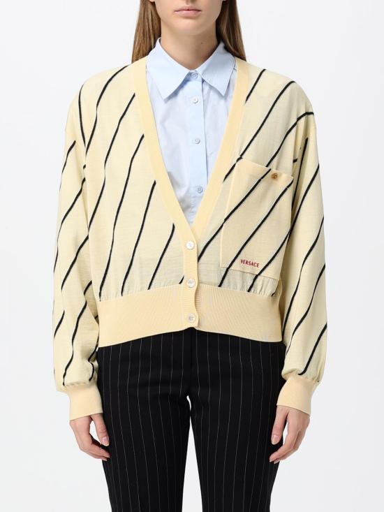 26FW 베르사체 가디건 10253441A18351 1W150 Yellow Cream