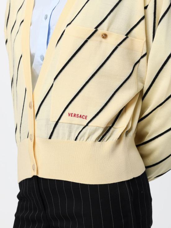 26FW 베르사체 가디건 10253441A18351 1W150 Yellow Cream - VERSACE