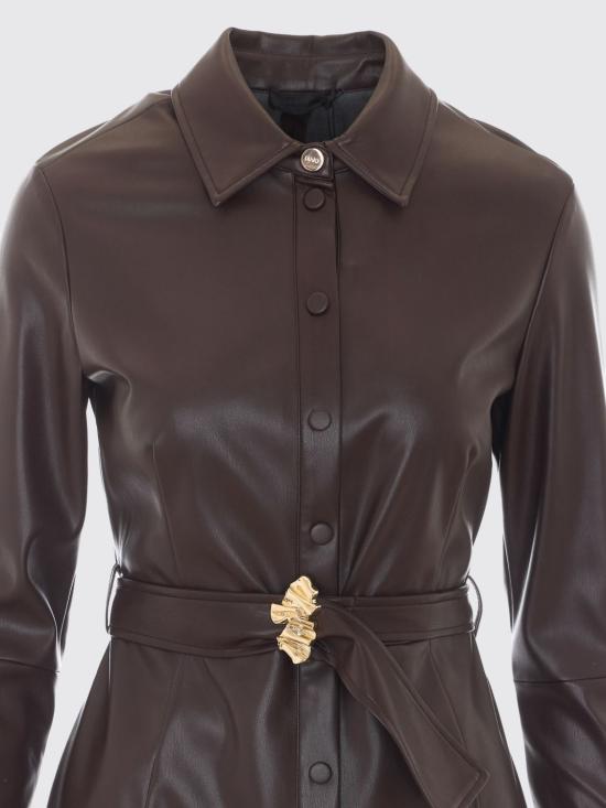 26FW 리우조 미디 원피스 CF6296E0624 X0807 Brown - LIU JO