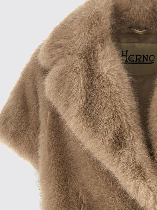 26FW 에르노 롱 헤어 퍼 터치 베스트 롱 헤어 퍼 터치 베스트 GC000607D12908 1985 Beige - HERNO