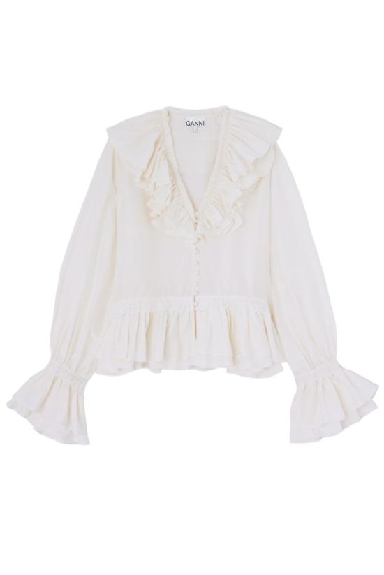26FW 가니 블라우스 A1040527135 White