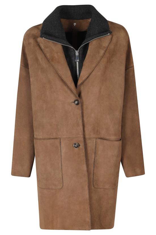 26FW 더 재키 레더스 코트 ANGQ DK 099 Brown