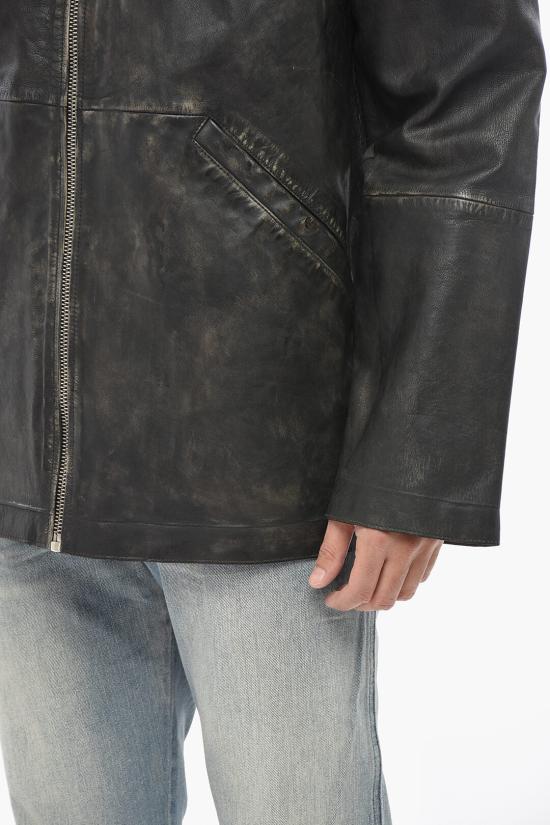  디젤 가죽 자켓 A12245 0KLAV 9XX Black - DIESEL