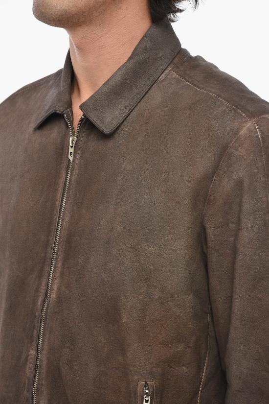  디젤 가죽 자켓 A14620 0HNAC 7DD Brown - DIESEL