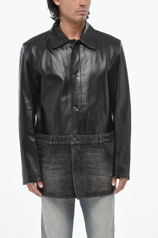  디젤 가죽 자켓 A14752 0IPAG 9XX Black