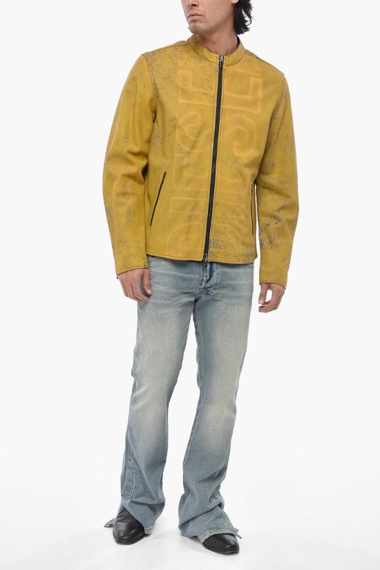  디젤 가죽 자켓 A19350 0AJFV 5AY Yellow - DIESEL