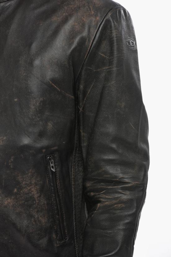  디젤 가죽 자켓 A19352 0LIBX 7DD Black - DIESEL