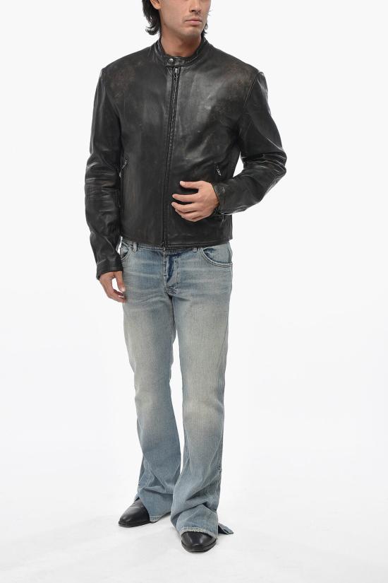  디젤 가죽 자켓 A19352 0LIBX 7DD Black - DIESEL