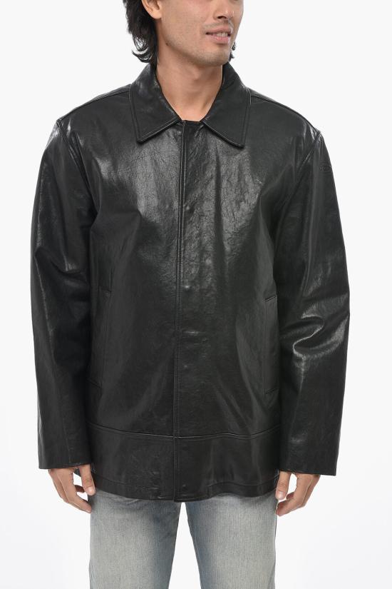  디젤 가죽 자켓 A19572 0QMAD 9XXXY Black