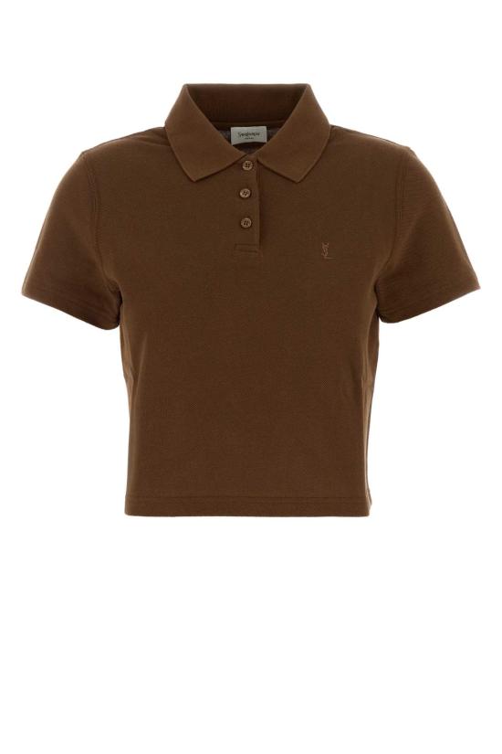26FW 생로랑 카라 폴로 셔츠 A003I4Y38EK 2298 Brown