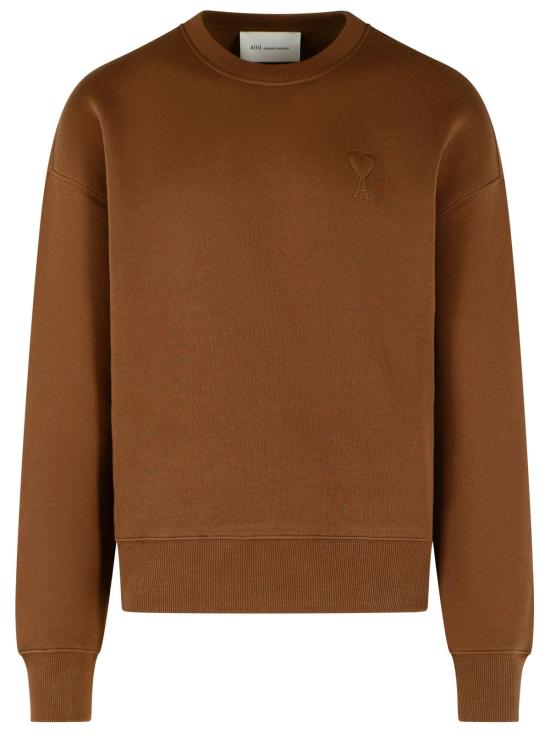 26FW 아미 톤온톤 하트 로고 코튼 스웨트셔츠 USW755 7492221 Brown