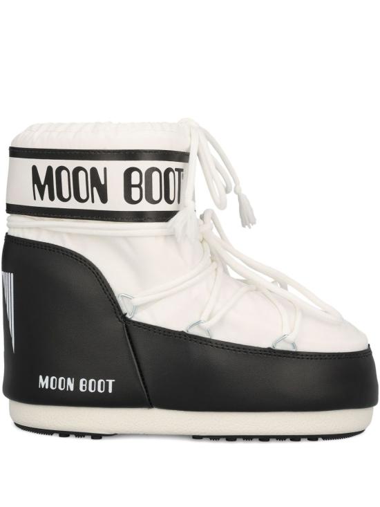 26FW 문부츠 아이콘 나일론 로우 부츠 80D1409340 A001 WHITE BLACK