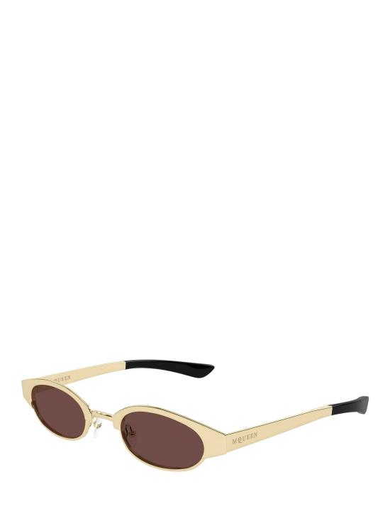 25FW 알렉산더 맥퀸 선글라스 AM0545S 002 GOLD - ALEXANDER MCQUEEN