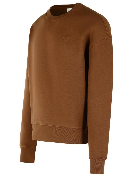 26FW 아미 톤온톤 하트 로고 코튼 스웨트셔츠 USW755 7492221 BROWN - AMI