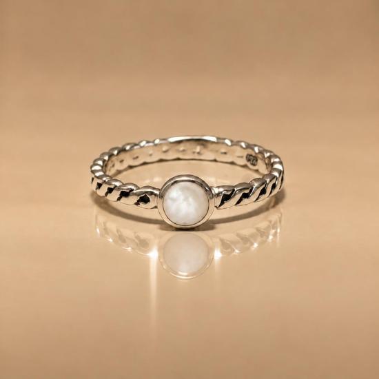  밀크 앤 로즈 반지 밀크 & 로즈 리본 진주