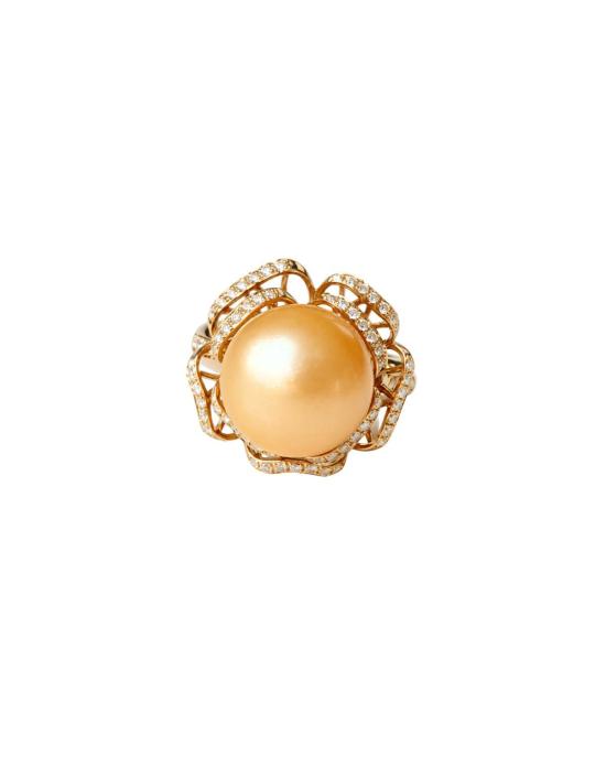  세레 반지 마리골드 12mm 골든 사우스 씨 18K 진주 - SEREE