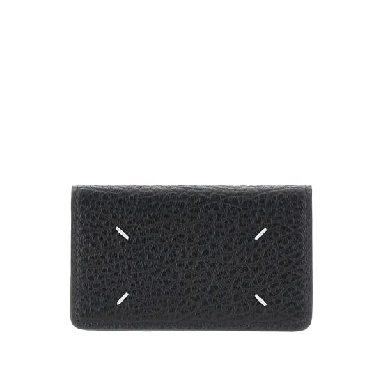 26FW 마르지엘라 스티치 레더 플랩 카드 홀더 SA3VX0008P4455 Black