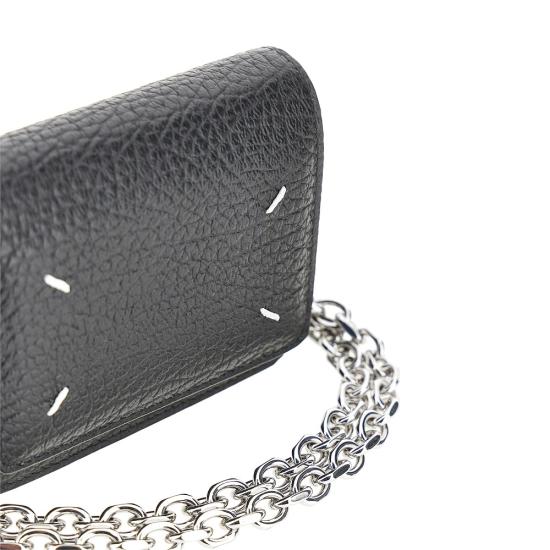 26FW 마르지엘라 스몰 레더 체인 지갑 SA3UI0009P4455 Black - MAISON MARGIELA
