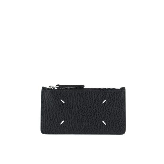 26FW 마르지엘라 스티치 레더 지퍼 카드 홀더 S56UI0143P4455 Black - MAISON MARGIELA