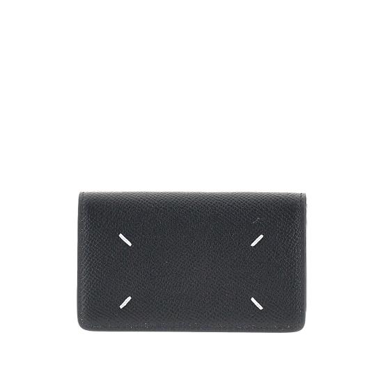 26FW 마르지엘라 스티치 레더 플랩 카드 홀더 SA3VX0008P4745 Black
