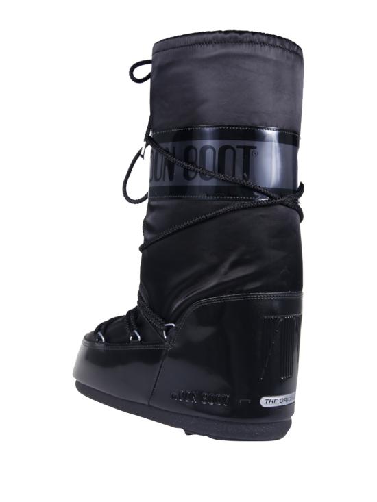 26FW 문부츠 아이콘 글랜스 플래티넘 새틴 부츠 80D1401680 N001 BLACK - MOON BOOT