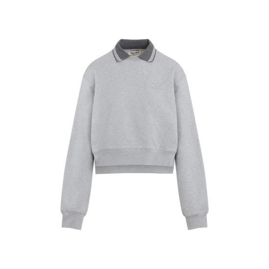 26FW 미우미우 긴팔 티셔츠 MJLA15SOOO 18ZX F0031 GRIGIO - MIU MIU