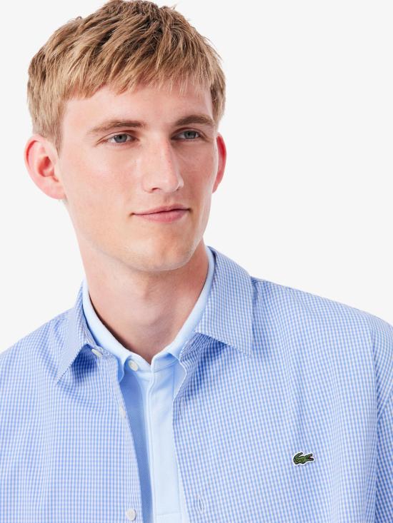 26FW 라코스테 긴팔 셔츠 CH8857 2QB TURQUIN BLUE WHITE - LACOSTE