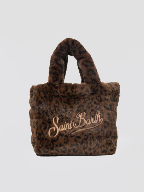 26FW 세인트바쓰 가방 Pelliccia Leopardata Colette Marrone의 보르사
