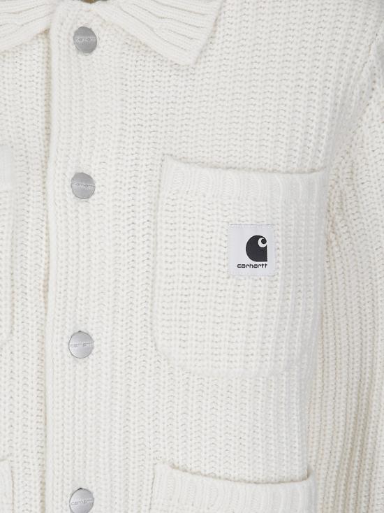 26FW 칼하트 WIP 로고 패치 골지 가디건 I035379 05XX NATURAL DOM - CARHARTT WIP