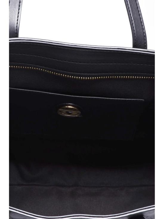 25FW 모스키노 토트백 블랙 퀼팅 엠보싱 브랜드 폴리우레탄 - MOSCHINO
