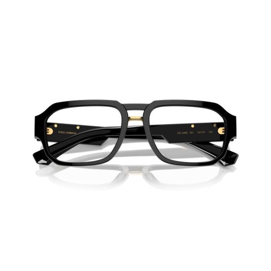 26SS 돌체앤가바나 선글라스 0Dg3389 직사각형 검정색 아세테이트 안경 - DOLCE & GABBANA