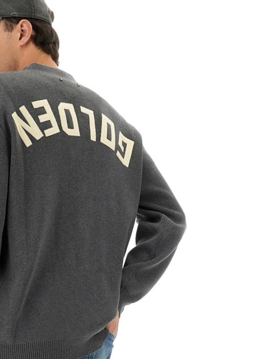 26FW 골든구스 코튼 니트 V넥 버튼 가디건 GMP00946 P00066260304 Grey - GOLDEN GOOSE