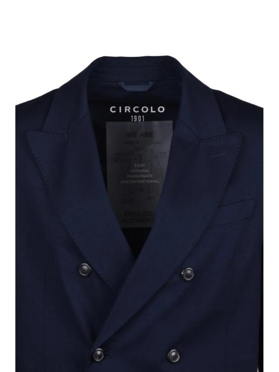  치르콜로1901 자켓 멀티컬러 더블 브레스트 안감 없는 면 혼방 블레이저 - CIRCOLO 1901