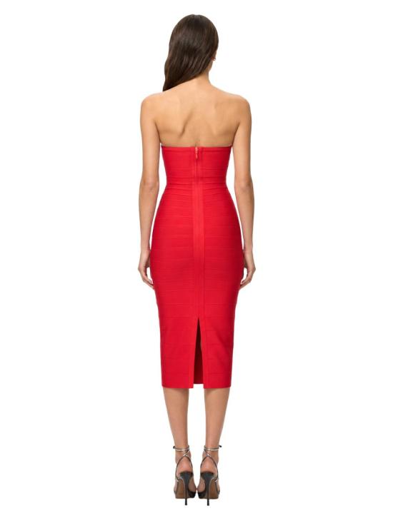 26FW 에르베레제 미디 원피스 HLS8577228 945 RED - HERVE LEGER