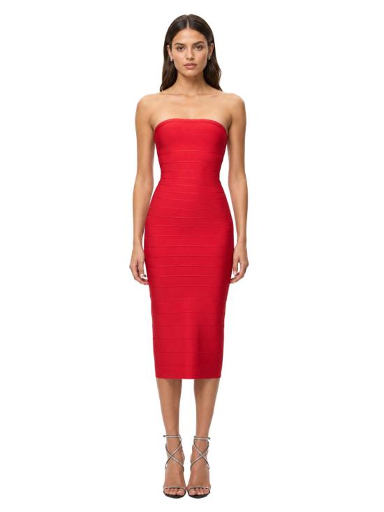 26FW 에르베레제 미디 원피스 HLS8577228 945 RED - HERVE LEGER