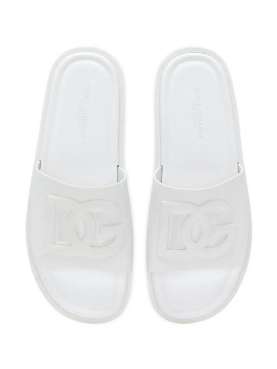 26FW 돌체앤가바나 러버 비치웨어 슬리퍼 CS2215AN994 87163 BIANCO OTTICO - DOLCE & GABBANA