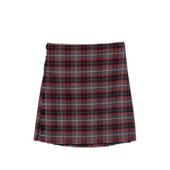 26FW 비비안웨스트우드 플리츠 타탄 체크 미디 스커트 2F020002 W01NG P210 GREY RED