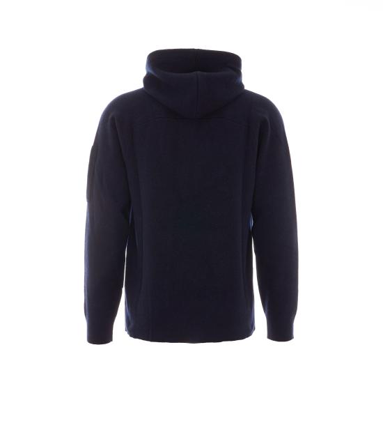 26FW 씨피 컴퍼니 램스울 렌즈 니트 후드 스웨터 21CMKN098A 110149A888 BLUE - C.P. COMPANY
