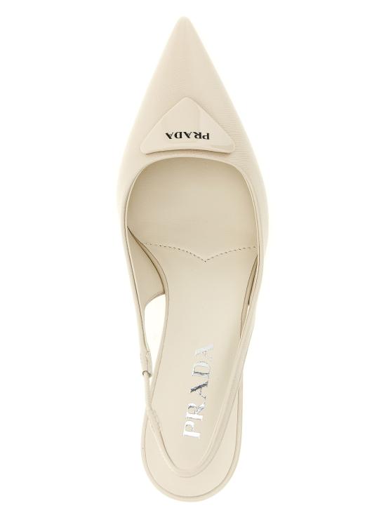 26FW 프라다 레더 슬링백 펌프 1I901MFDD753A9SF0304 White - PRADA