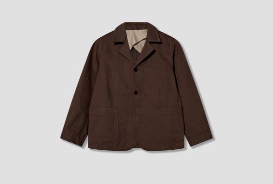 26FW 콩커스 수트 자켓 브루턴 블레이저 - 헤비 피치드 코튼 / 다크 브라운 AW-026-004