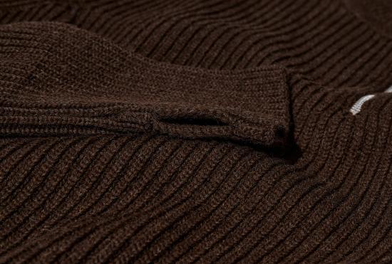 26FW 안데르센 안데르센 니트웨어 네이비 하프집 - 5게이지 / 염색되지 않은 원사 (갈색) - ANDERSEN-ANDERSEN