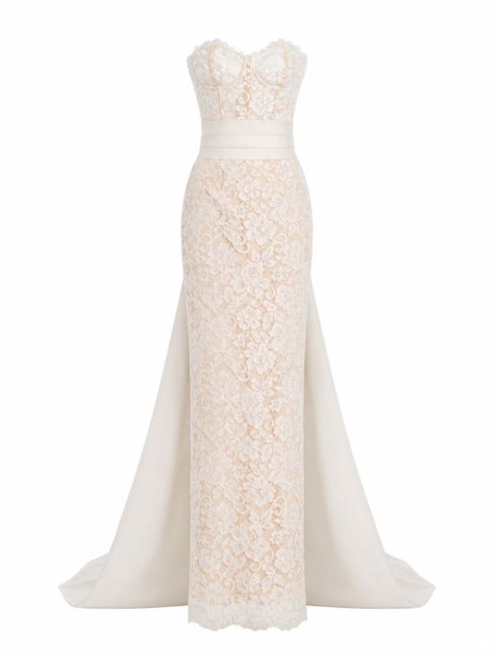 26FW MONIQUE LHUILLER 미디 원피스 T26303 49 WHITE