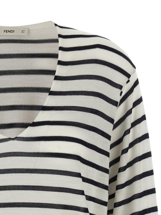 26FW 펜디 가디건 FZXF52B1IJF1Y0K White Black - FENDI