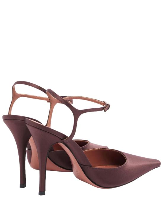 26FW 아미나 무아디 힐/펌프스 CAROLYNPUMP100 COFFEE SATIN WHITE CRYSTAL BUC BROWN - AMINA MUADDI