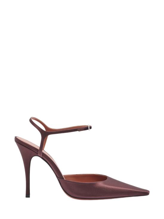26FW 아미나 무아디 힐/펌프스 CAROLYNPUMP100 COFFEE SATIN WHITE CRYSTAL BUC BROWN