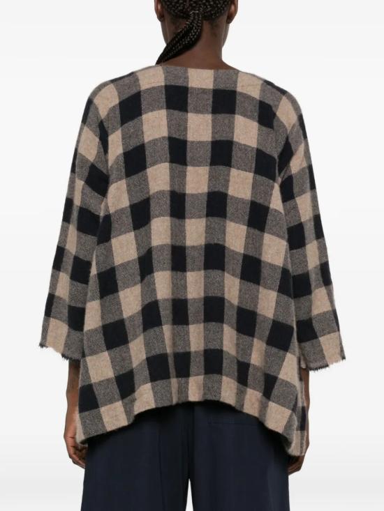 26FW 다니엘라 그레지스 셔츠 CA45BA QUADRO 5 CM BLU SCURO NATURALE BROWN - DANIELA GREGIS