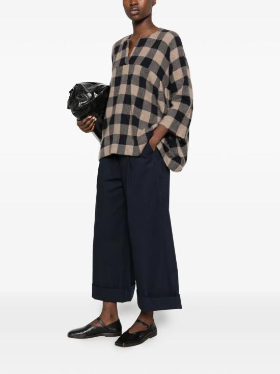 26FW 다니엘라 그레지스 셔츠 CA45BA QUADRO 5 CM BLU SCURO NATURALE BROWN - DANIELA GREGIS