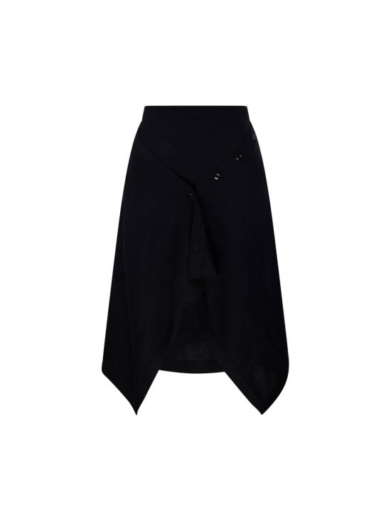 26FW 르메르 버튼 메리노 울 블렌드 스커트 SK1082 LK1063 BK999 BLACK