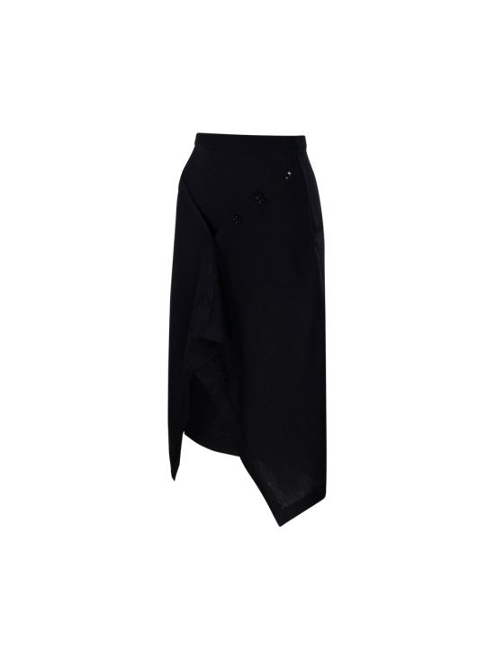 26FW 르메르 버튼 메리노 울 블렌드 스커트 SK1082 LK1063 BK999 BLACK - LEMAIRE
