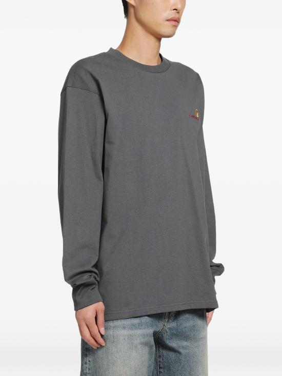 26FW 칼하트 WIP 아메리칸 스크립트 롱슬리브 티셔츠 I029955 87XX GRAPHITE DOM - CARHARTT WIP